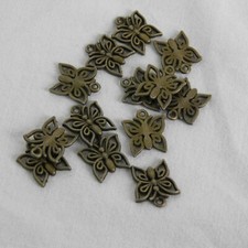 Lot of 13 Bronze Tone Butterfly Charms Jewelry Making Crafting Scrapbooking Cute