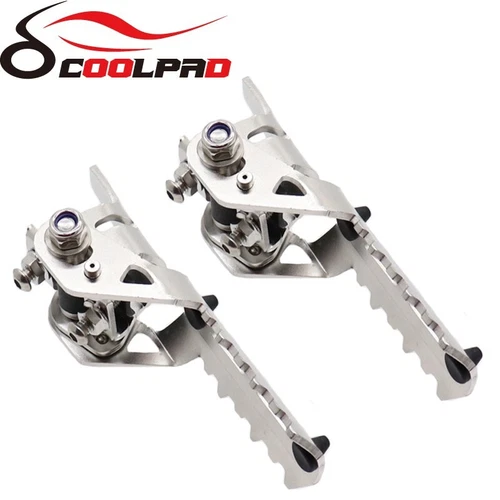 Front Foot Pegs Folding Footrests Clamp For Honda CRF1000L Africa Twin CRF 1000 - Picture 3 of 12