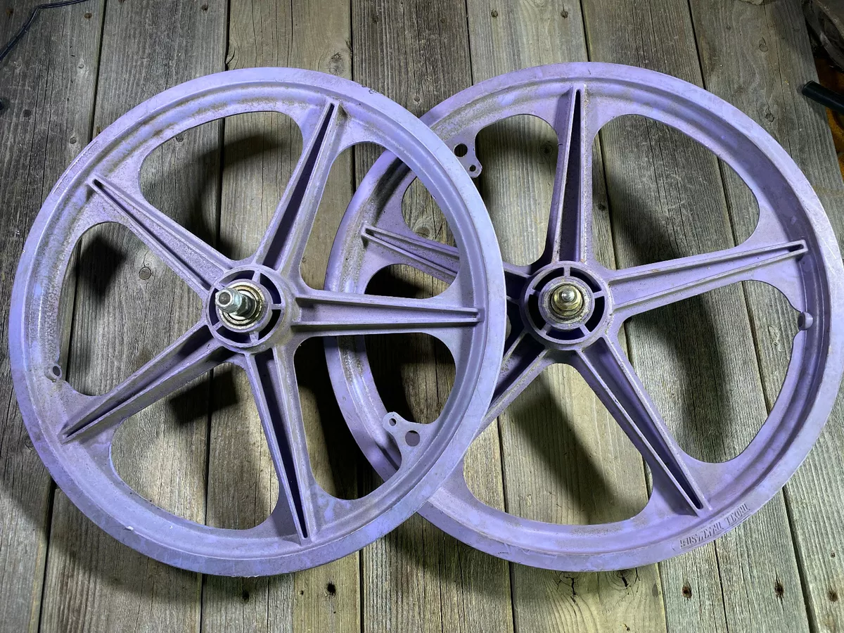 OLD SCHOOL BMX MX TROXEL TRACKMASTER MAGS PLASTIC MAG WHEELS LAVENDER TRACK 20