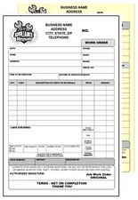 200 APPLIANCE WORK ORDER - 2 PART CARBONLESS FORM