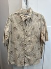 Columbia Fish Print Button Down Collared Shirt Men's XL Summer Pocket Short Slee