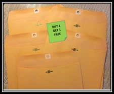 (5) Kraft Clasp Envelopes 10 x 13 Heavyweight BUY 2 GET 1 FREE