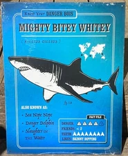 Shark Mighty Bitey Whitey METAL SIGN poster funny bar swimming pool beach decor