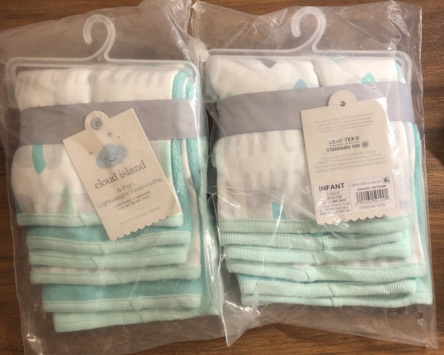 cloud island baby washcloths