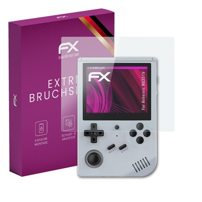 atFoliX Glasfolie für Anbernic RG351V Displayfolie 9H Schutzpanzer