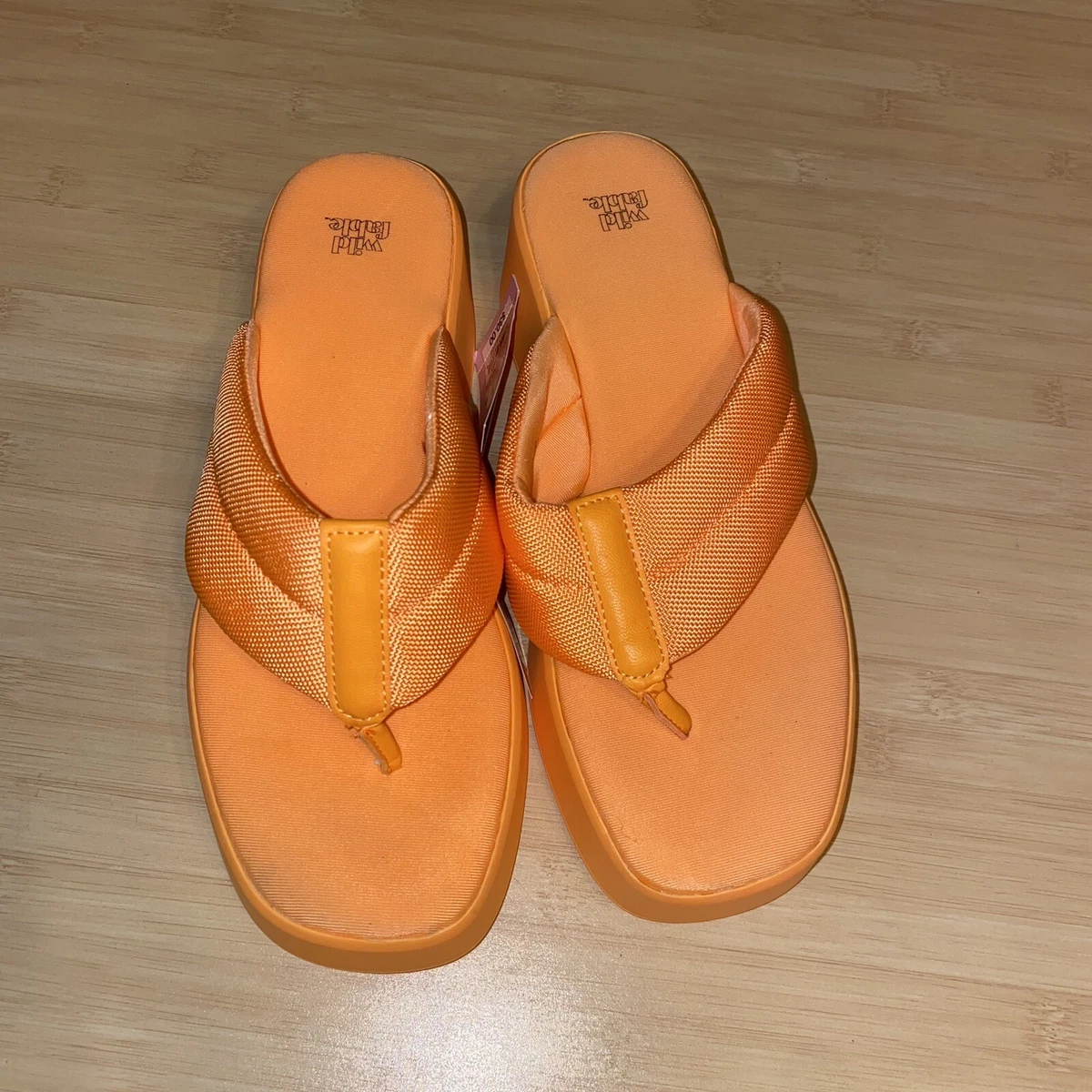 Neon orange platform sandals sales