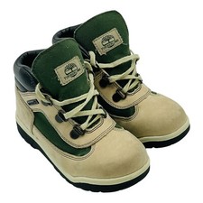 Timberland Toddlers Field Boots Size 12 Lace Up Tan Green