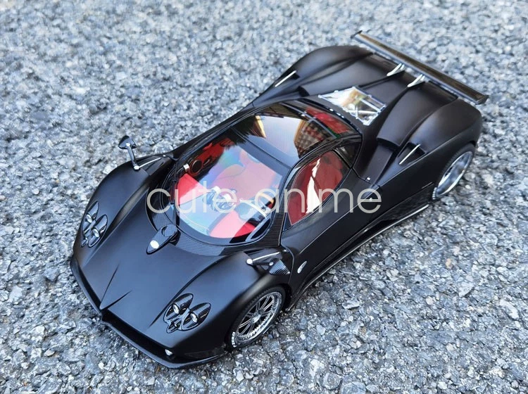 1/18 Casi Real AR Pagani Zonda F 2005 Ginebra Diecast Modelo Coche Negro Mate Foto 2 de 4