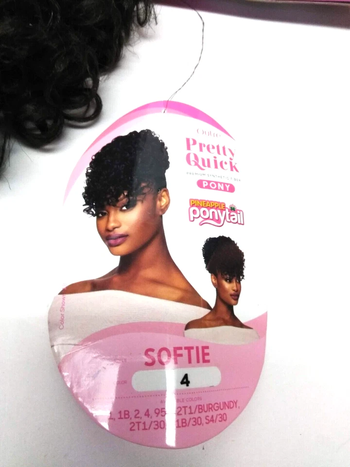 Softie Outre Pretty Quick Premium Fibra Sintética PONY Piña Cola de Caballo #4 Nuevo en Paquete Foto 3 de 4