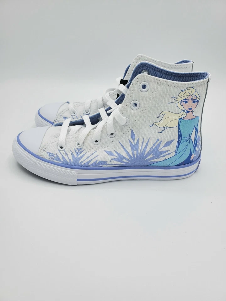 Niñas Converse Disney Frozen 2 Elsa CTAS Zapatillas altas Estilo: 667354 Talla EE. UU. 3 Foto 3 de 4