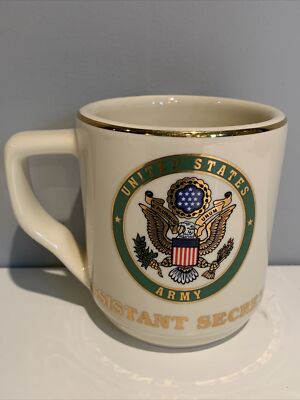 Assistant Secretary US Army Logo Off-White With Gold Lettering Trim Coffee Mug