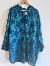 NEW Victoria's Secret Gold Label Vintage Green Floral Popover Tunic Nightgown L