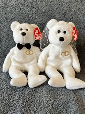 TY MR  MRS BEANIE BABY BEAR WEDDING SET - MINT with MINT TAGS