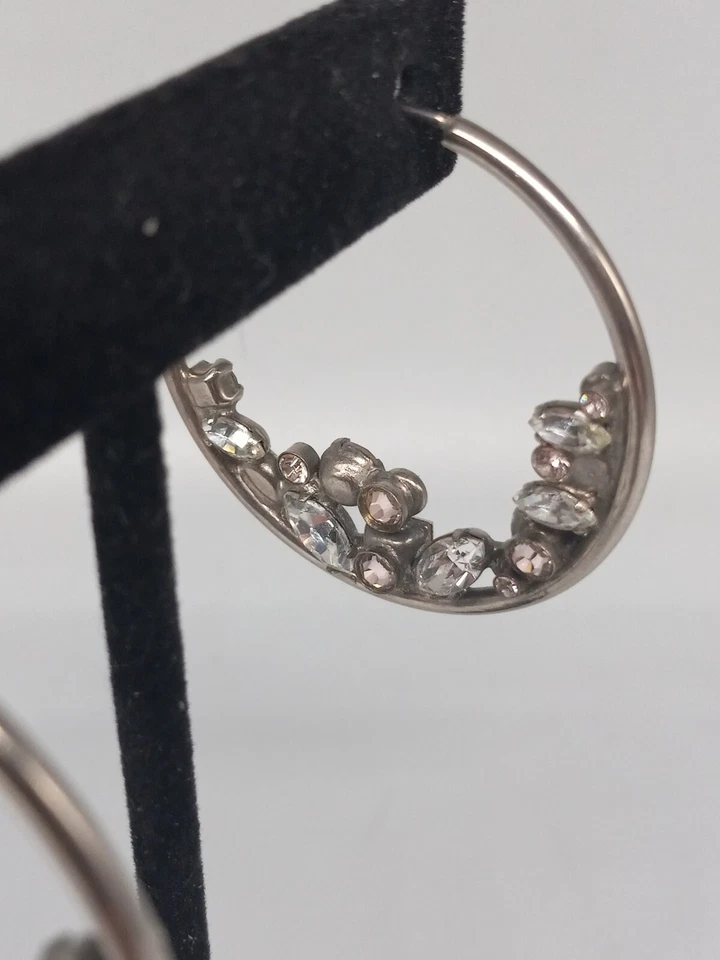 Sorrelli «Снежный кролик» плавающий розовый прозрачный кристалл пирсинг серьги-кольца - Изображение 4 из 4