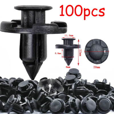 #ad #ad For NISSAN 100pcs Bumper Clips 8mm Plastic Rivet Fastener Mud Flaps Fender Push $5.50