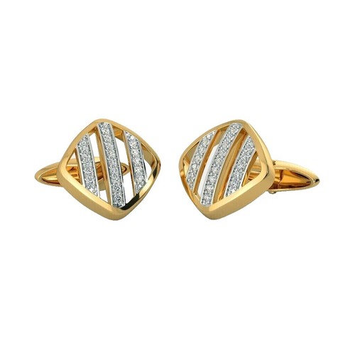 Boutons De Manchette En Or Jaune 14K - Médaillon Rond Personnalisable Avec Initiale, Neuf Sous Emballage