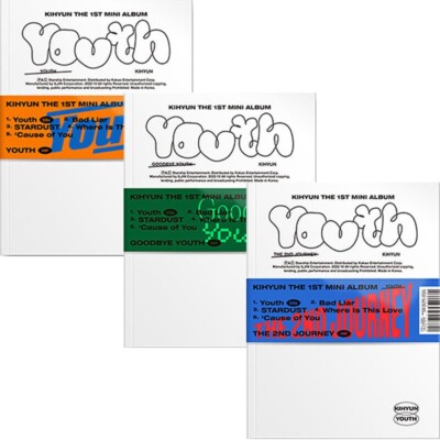 MONSTA X KIHYUN YOUTH Album 3 Ver SET 3CD+3 Foto Buch+3 Karte+3Ticket+3Pre-Order