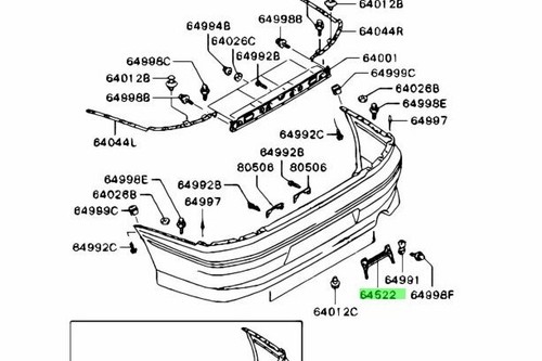Soporte de matrícula de parachoques trasero Mitsubishi - para Evo9 CT9A ##868101074 - Imagen 2 de 2