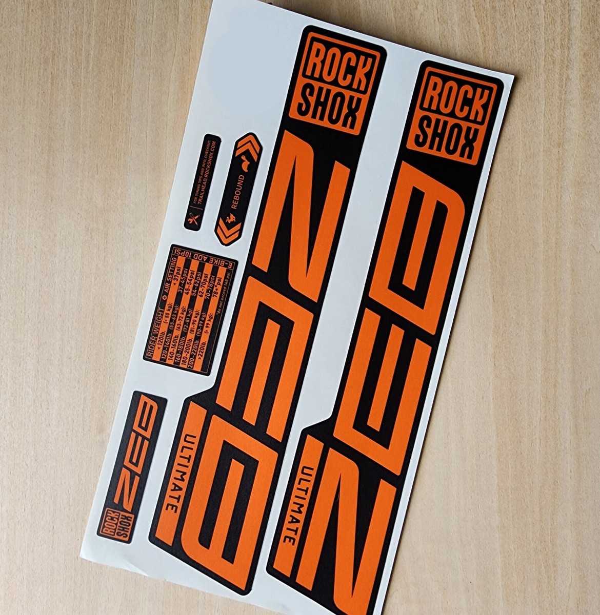 Rockshox Zeb ULTIMATE Fork Stickers 2020 2024 Mountain Bike