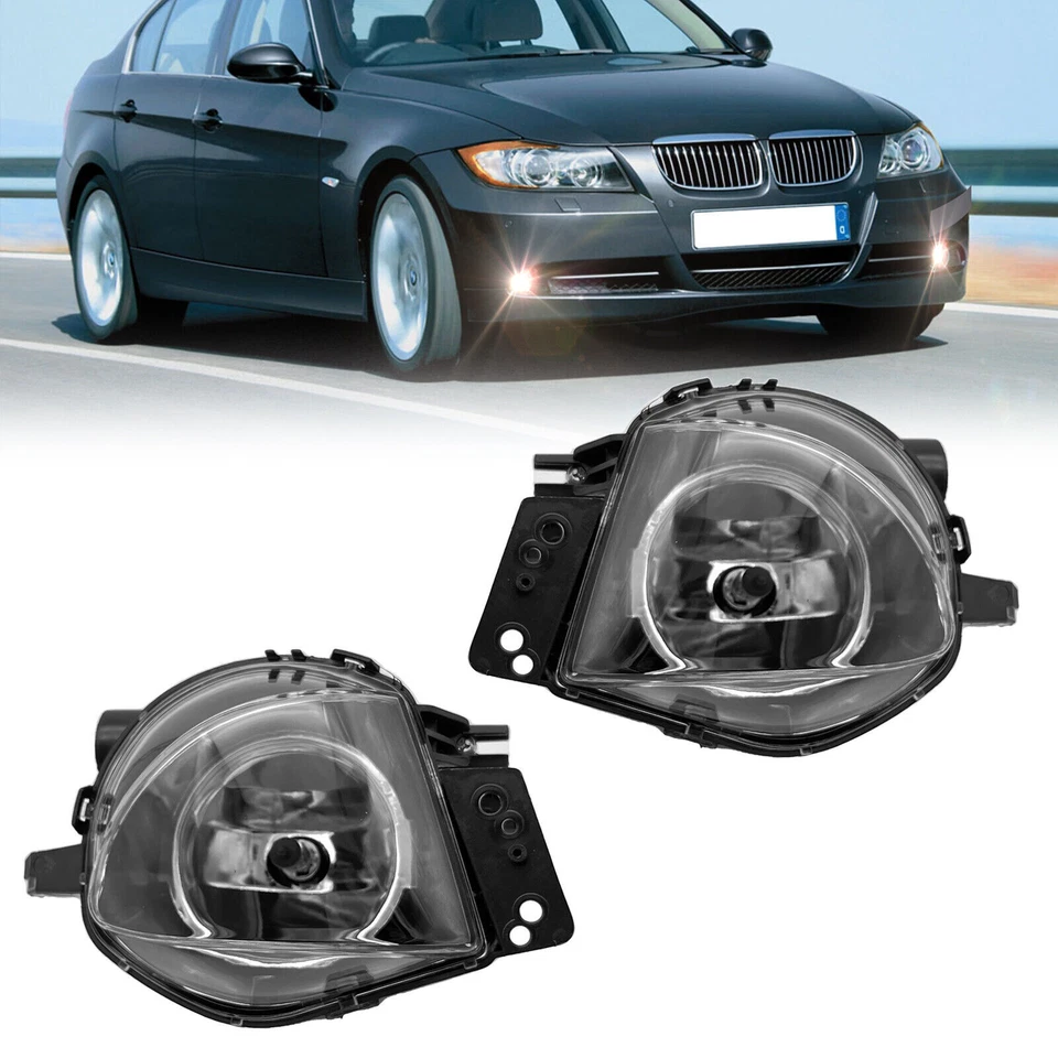Par de faros antiniebla transparentes para parachoques BMW E90 325i 328i 330i 335i 2006-2008 Foto 2 de 4