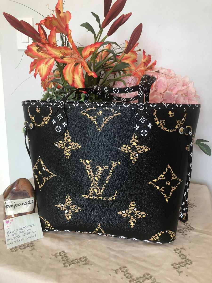 Louis Vuitton Neverfull Monogram Giant Jungle MM Black/Caramel in