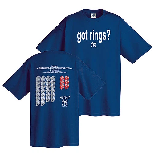 NWT NEW YORK YANKEES MLB GOT RINGS WORLD SERIES RED SOX BLUE SHIRT BOYS  SMALL 8