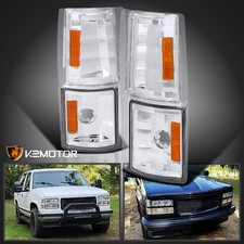 Fits 1994-1998 Gmc Yukon Sierra Ck C10 Clear Turn Signal Corner Lights Lamp 4pc