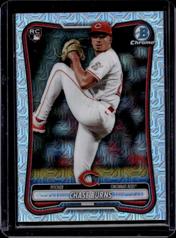 2026 Bowman Mega Box Chase Burns Chrome RC Mojo Refractor Rookie #3 Reds