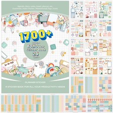 Aesthetic Planner Stickers -24 Sheets/1700 Boho Year A5, multicolored