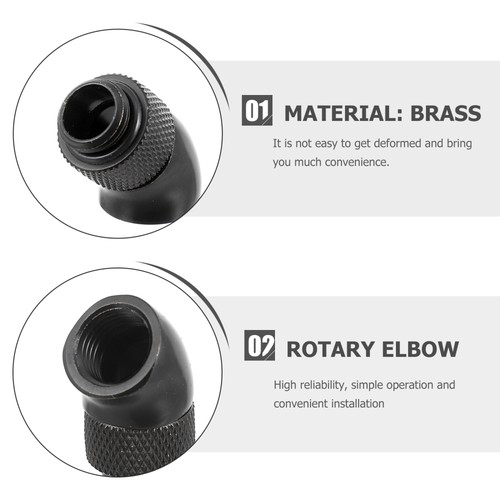2 PCS Computer Water-cooled Elbow Liquid Cooling Tube Fitting Fittings - Afbeelding 5 van 12