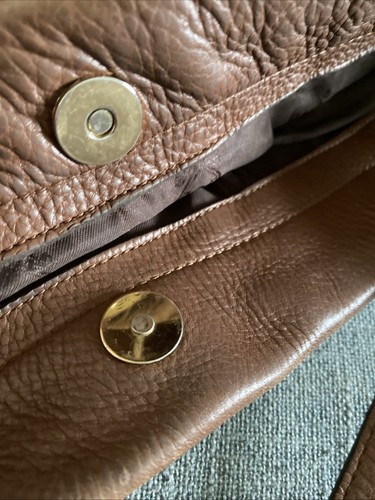 Massimo Dutti Leather Cross Body Handbag Tan Brown - Picture 12 of 15