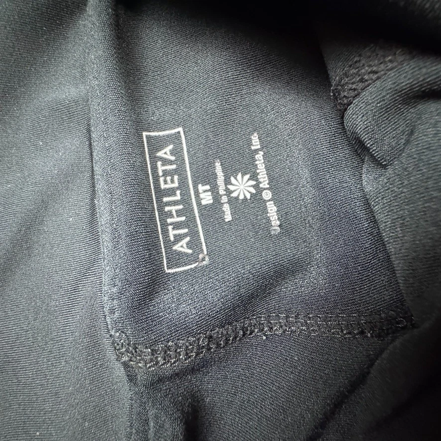 Athleta Maternity Leggings Women's MT Black Stretch Fold Over Waistband Yoga - Image 4 of 4