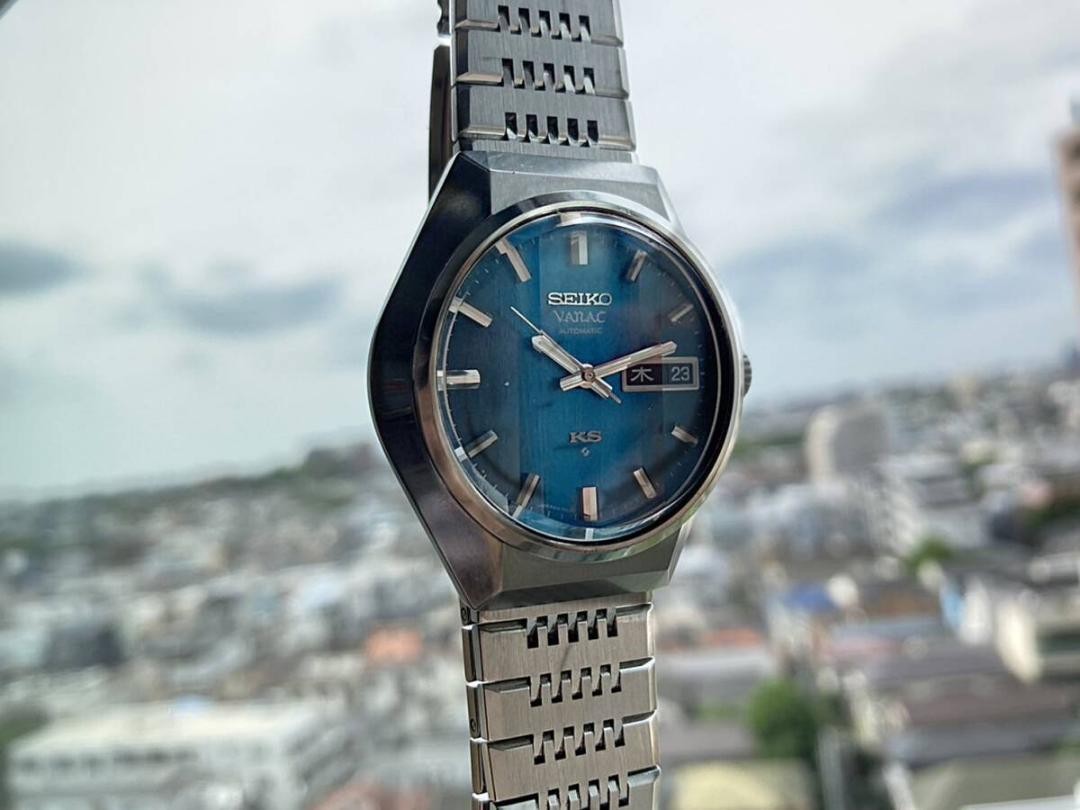 超希少デットストックSEIKO VANAC 5626-723A カットガラス Seiko Vanac 5626 723A Automatic Watch Blue Dial Cut Glass