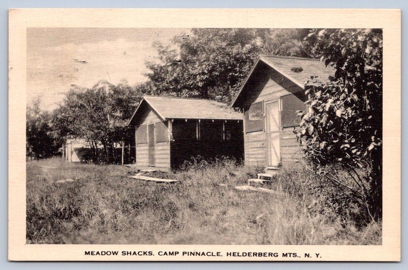 K64/ Helderberg Mountains New York Postcard c1930s Camp Pinnacle Shacks 82
