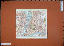 Old Vintage Print 1941 Colour Map Switzerland Sarnen Luzern Aldorf Weggis 20th