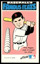 1973 Fleer Official #30 Pinky Higgins Famous Feats