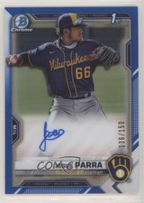 2021 Bowman Chrome Prospect Blue Refractor /150 Jesus Parra #CPA-JPAR Auto 07g2