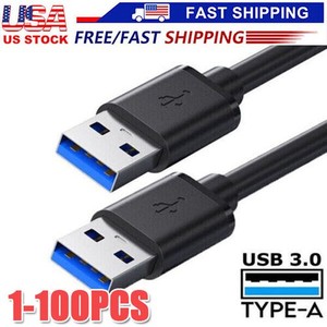 USB 3.0 A Male to A Male Cable Data Transfer Super Speed Power Charger Metal LOT