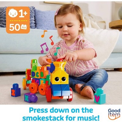 Mega Bloks ABC Musical Train Toy Building Blocks with Music - 50pc