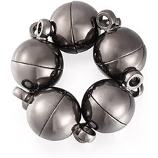 20 sets black round magnetic clasps 14.5x8mm magnet converters locking
