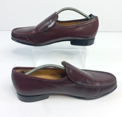 Mocassini Barker England rosso bordeaux eleganti scarpe formali UK 9,5 RRP £ 179,99 NUOVI - Foto 2 di 6