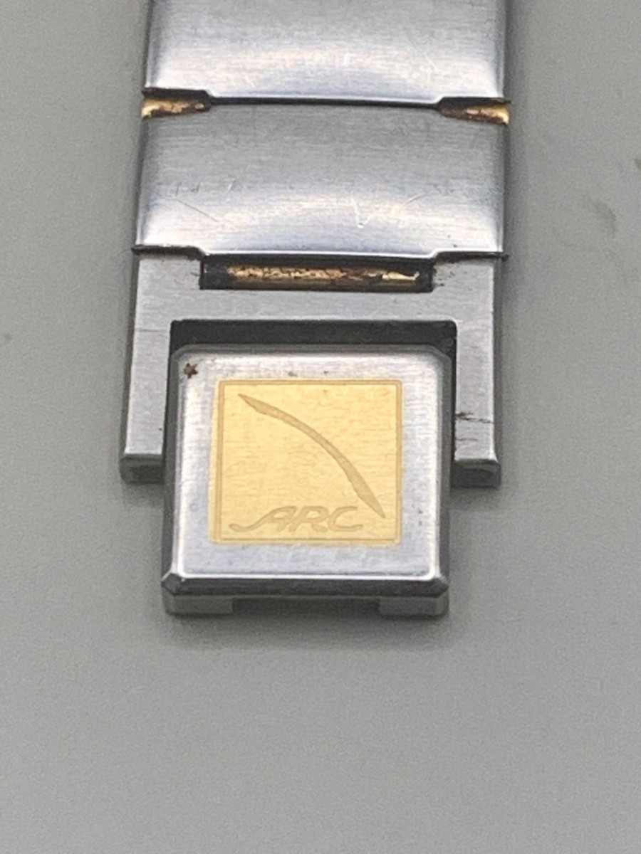 Vintage Seiko ARC 1220-5320 Quartz Gold Dial Two Tone Square Dress