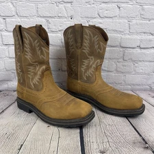 Ariat Work Boots Men's 10.5 D Sierra Steel Square Toe Western Aged Bark 10010134