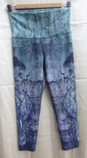 Evolution Creation Elephant green blue high waist yoga leggings capri size S