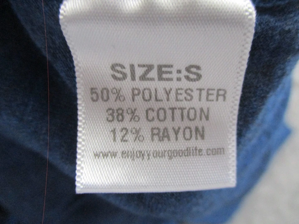 Camisa Goodlife Masculina Pequena Azul Henley Manga Longa Casual Adulto * - Imagem 4 de 4