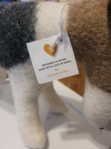 MULXIPLY WITH TAG~ HAND FELTED TERRIER Handmade W/naturally Dyed Wool In NEPAL