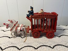 RARE Kenton Overland Circus Wagon with Giraffe 1930's Cast Iron