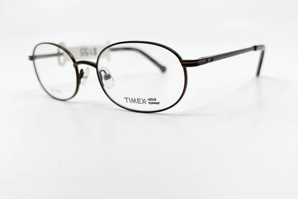 Timex 2:13PM Brown 53-17-145 Oval Metal Full-Rim Designer Eyeglasses Frames - Image 2 of 4