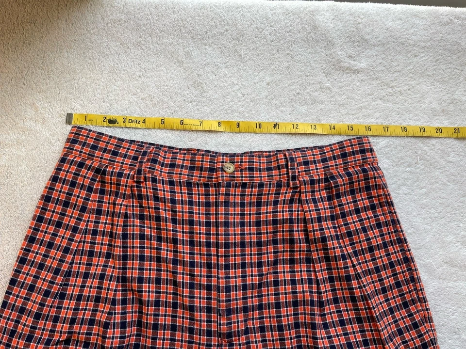 Pantalones Cortos Tommy Hilfiger De Colección Plisados A Cuadros Para Hombre Talla 32 Preppy Navegación Informal Foto 2 de 4