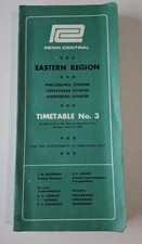 Vintage 1969 Penn Central Eastern Region Timetable No. 3 Railroad Employee 